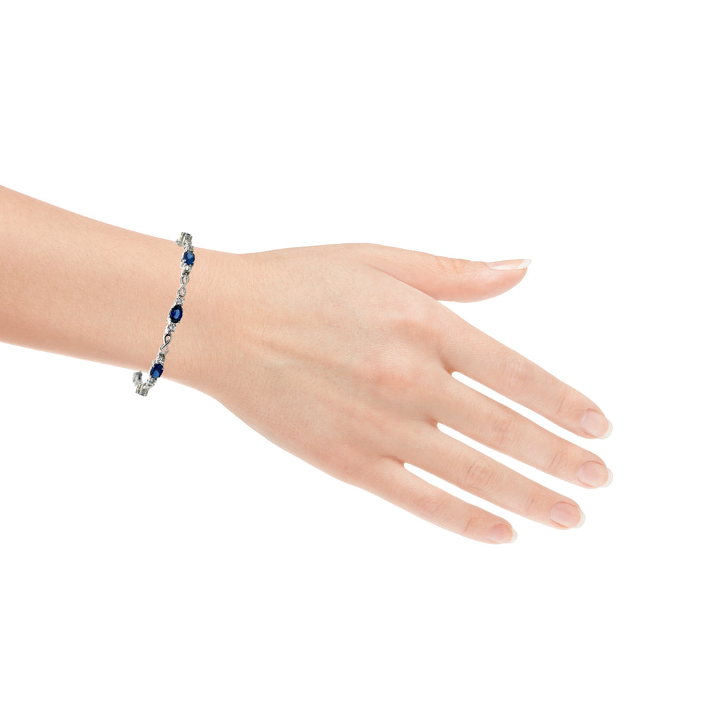 Sterling Silver Created Blue &