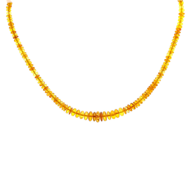 Sterling Silver Graduated Amber Necklace