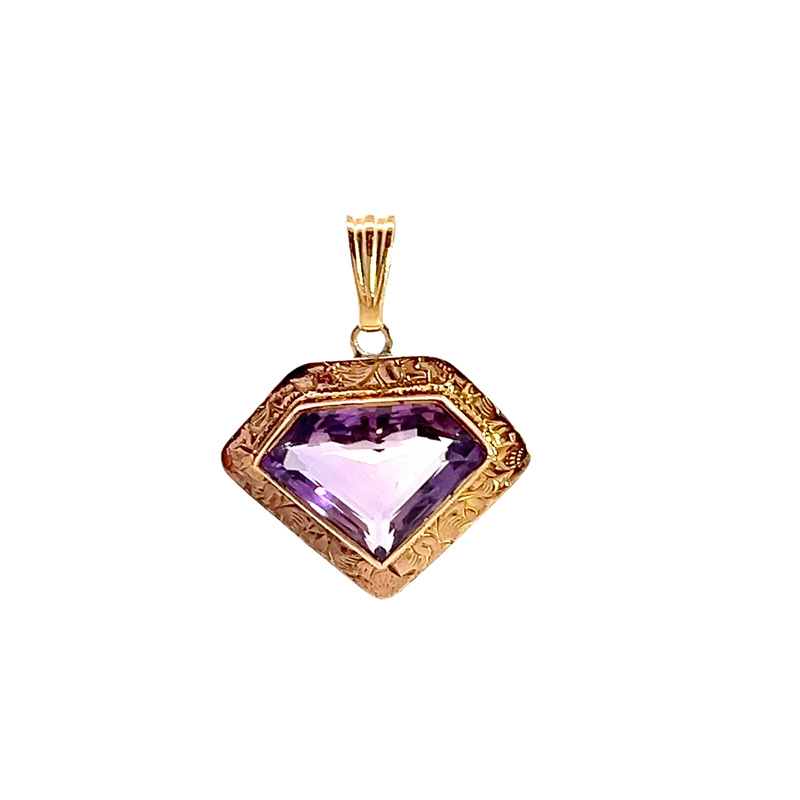 14K YG Amethyst Pendant