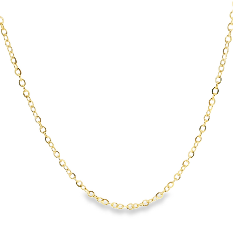 10K YG Diamond Cut Cable Chain 20"