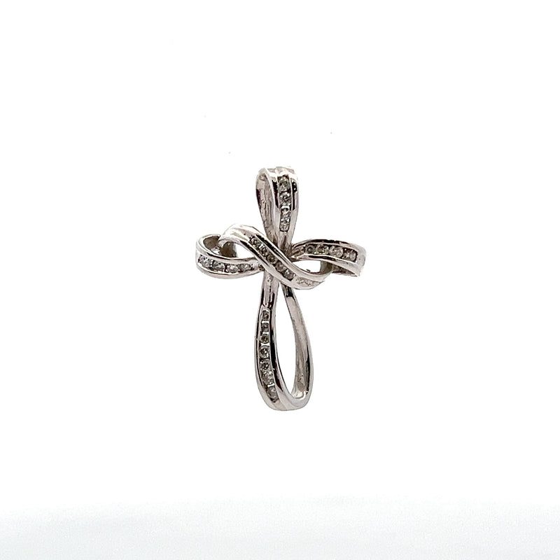 14K WG Diamond Cross Pendant