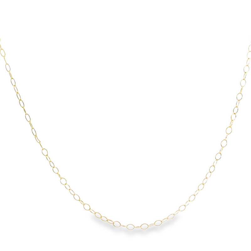 14K YG Open Link Cable Chain 15"
