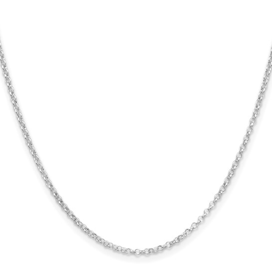 Sterling Silver Rhodium-plated 2mm Rolo Chain