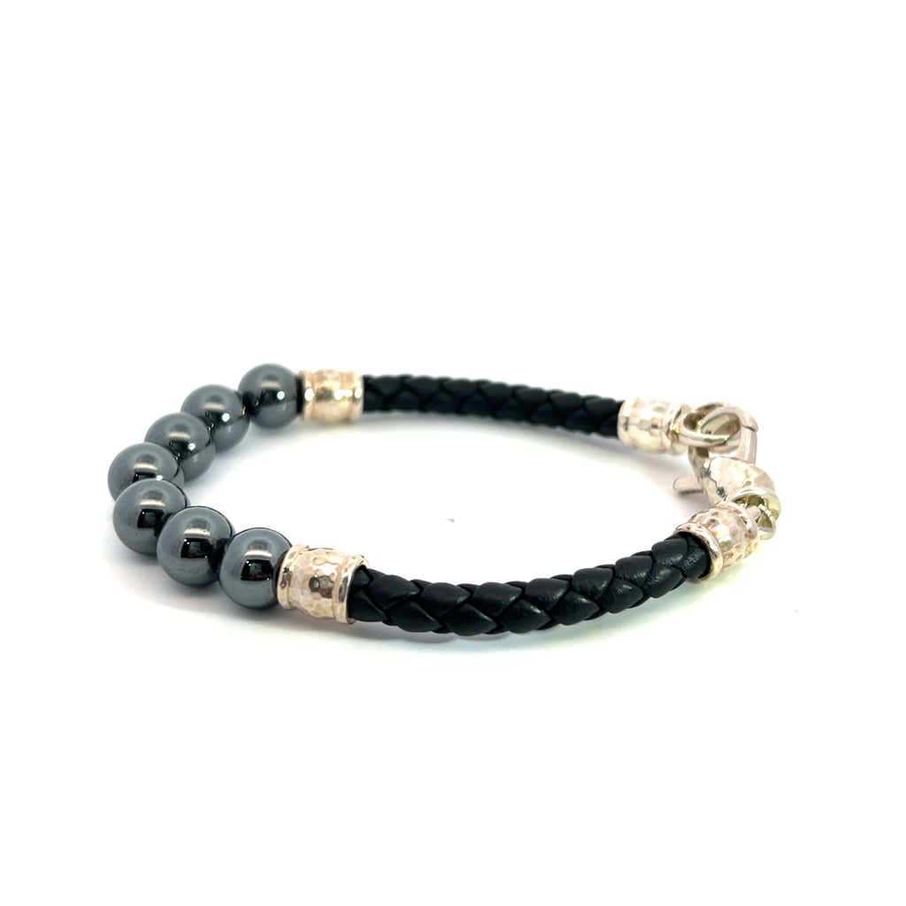 JAI by John Hardy Leather & Hematite Bracelet 7"