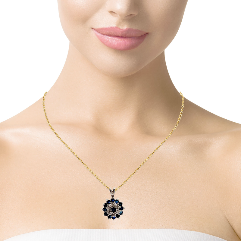 14K WG Sapphire & Diamond Pendant