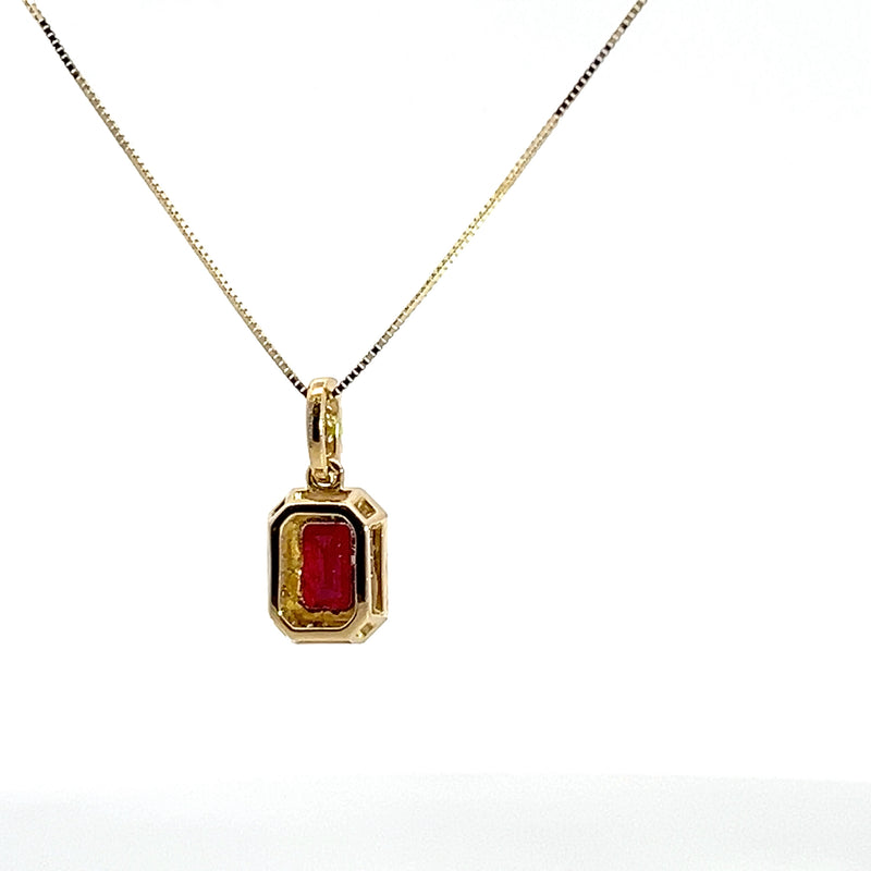 14K YG Ruby & Diamond Pendant