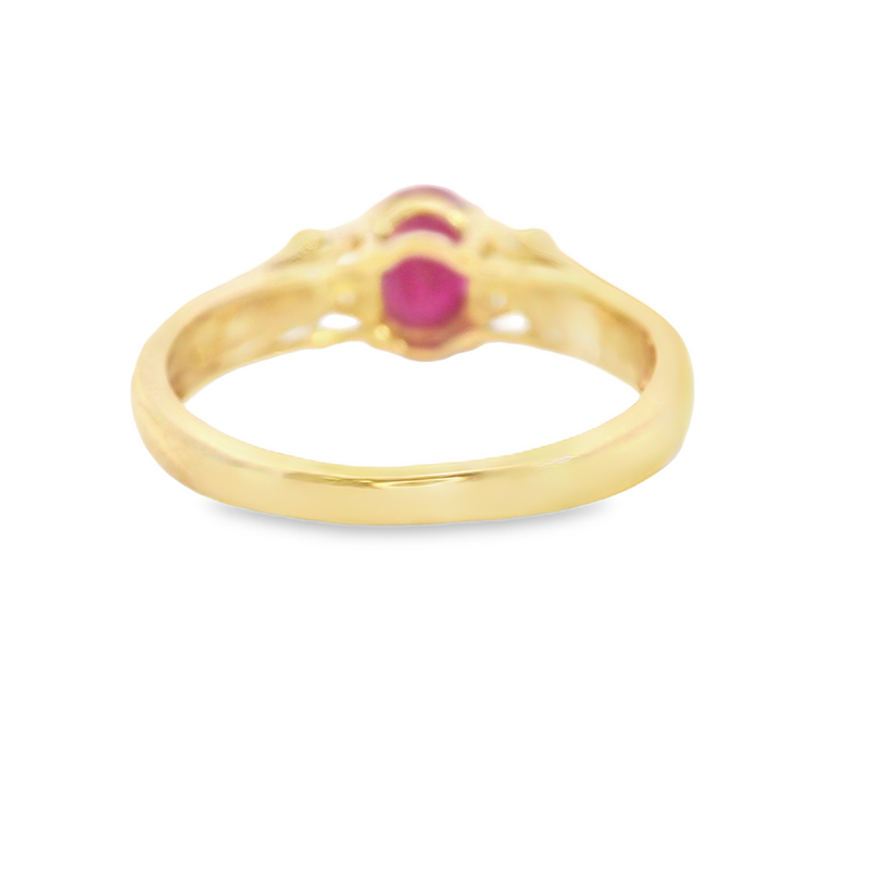 14K YG Ruby & Diamond Ring