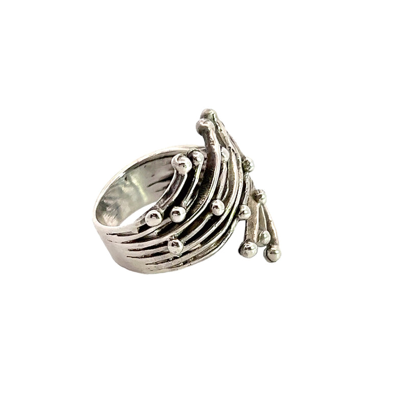 Sterling Silver Multi Row Bypass Ring