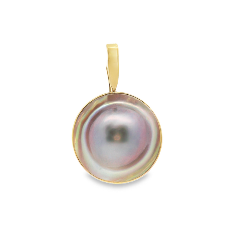 14K YG Blister Pearl Pendant