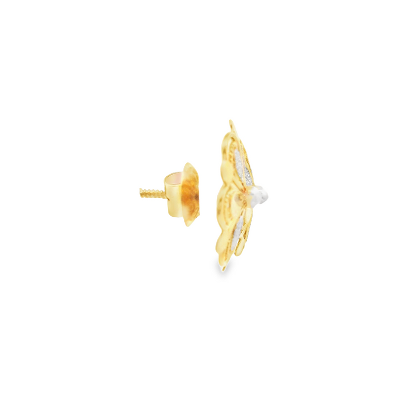 22K Two Tone Gold Earrings