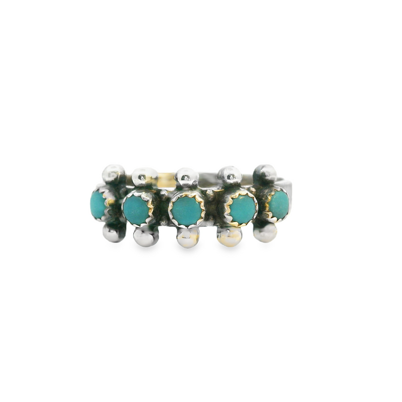 Sterling Silver Native American Turquoise Band Size 9.25