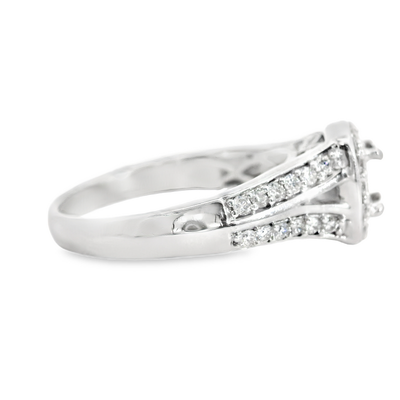 14K WG DIAMOND HALO RING