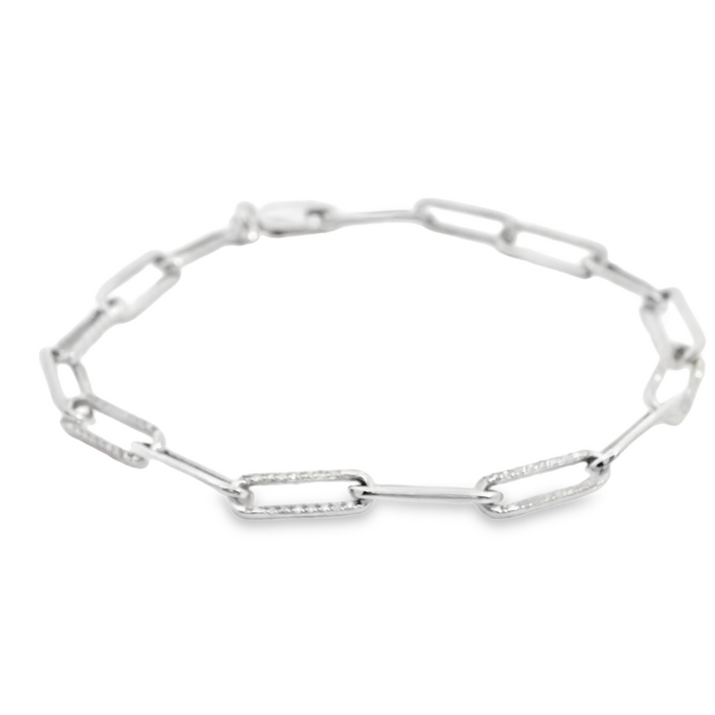 10K WG Paperclip Diamond Bracelet