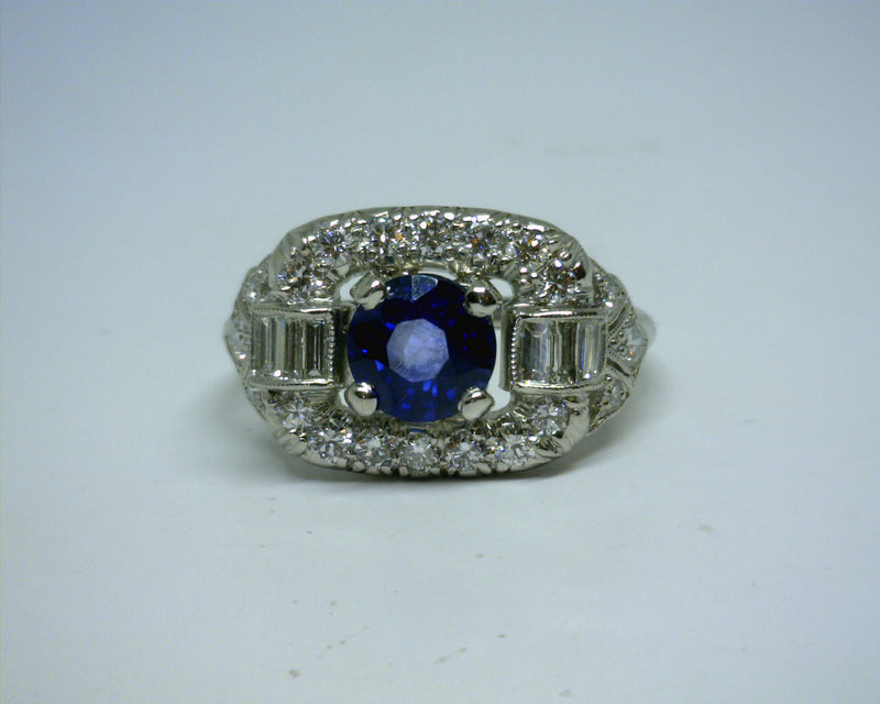 PLATINUM DIAMOND/SAPPHIRE RING