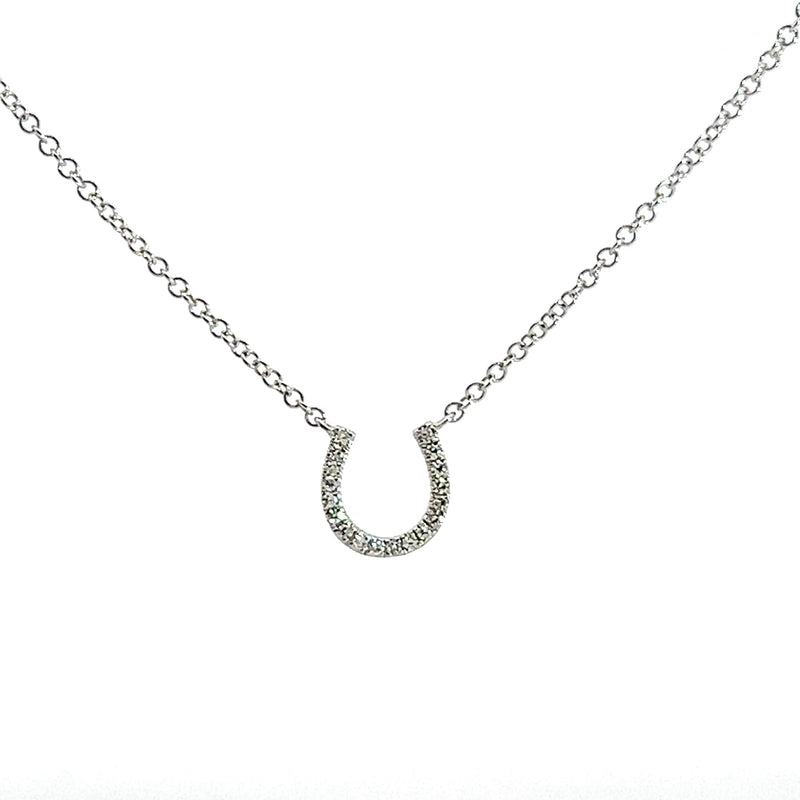 14K WG Horseshoe Diamond Necklace