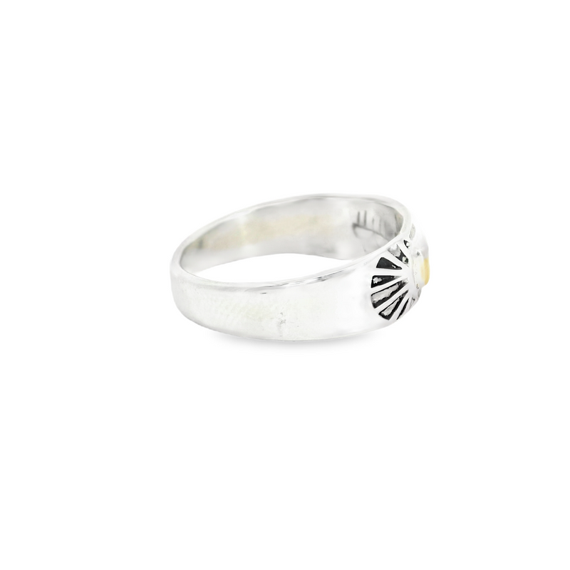 Sterling Silver & 14K YG Band
