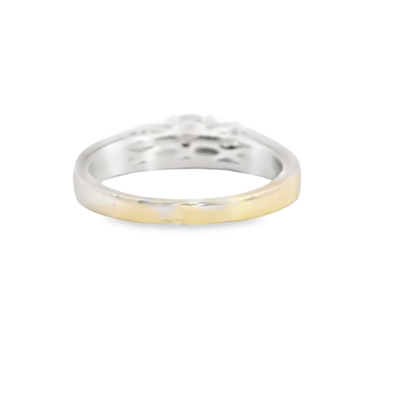 14K WG 3 Stone Diamond Ring