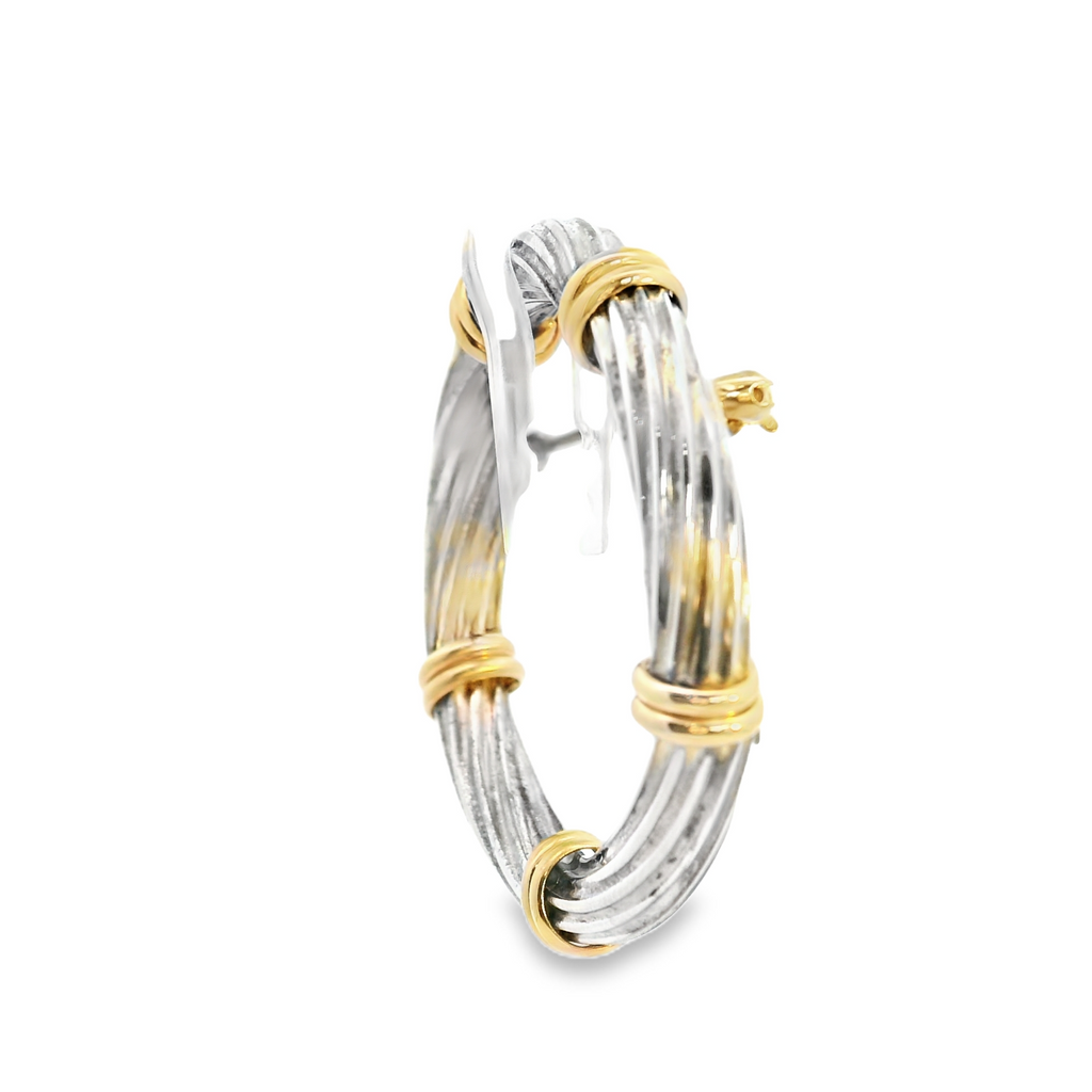 Sterling Silver & 14K YG Circle Pin