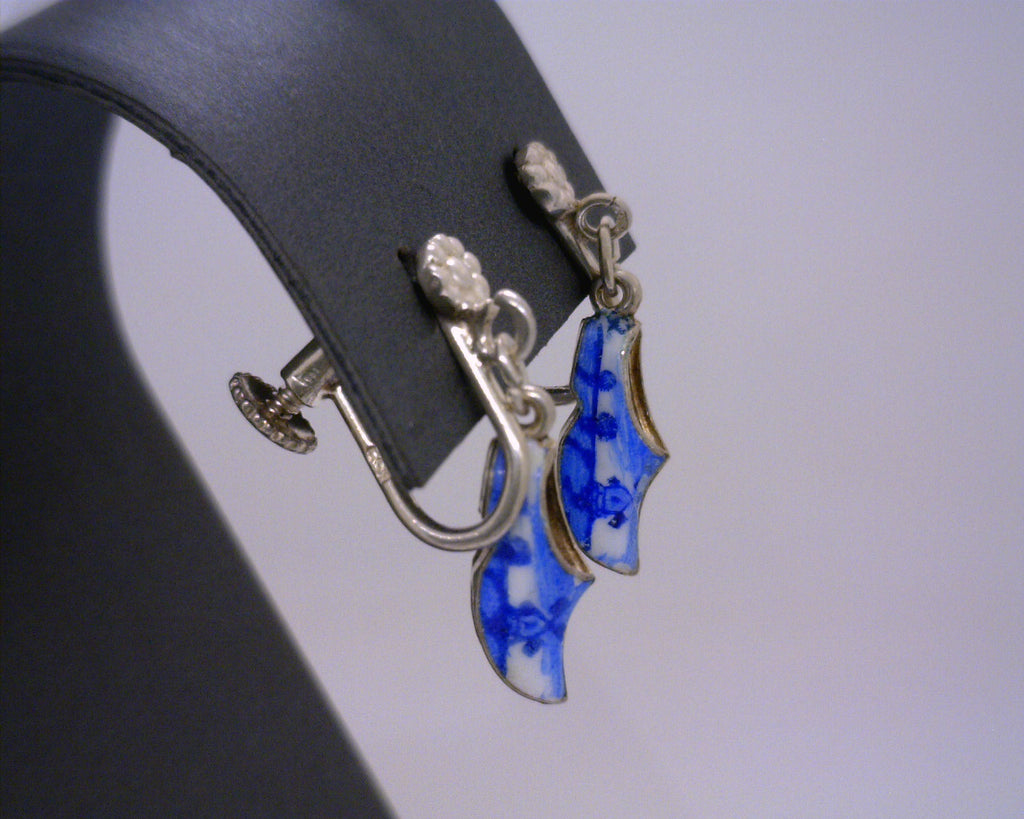 Sterling Silver Delft Earrings Non pierced