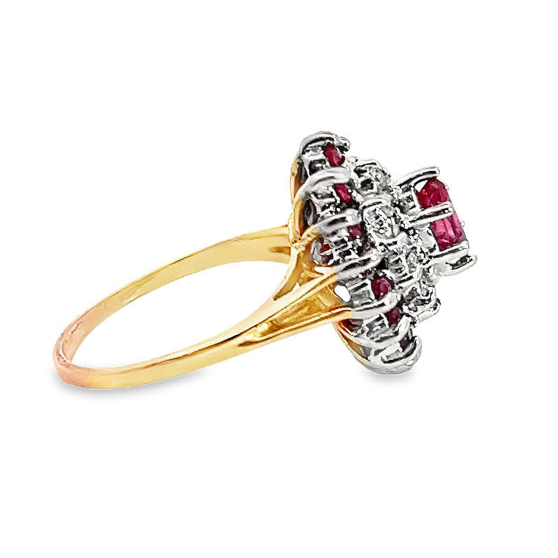 14K YG Ruby & Diamond Ring