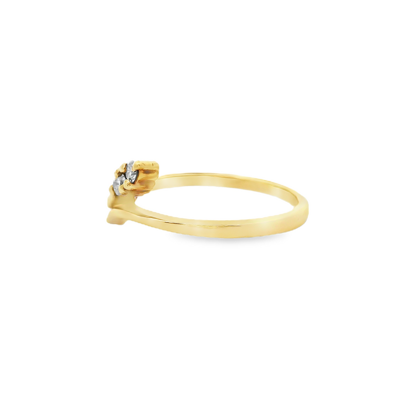 18K YG Diamond Bypass Ring