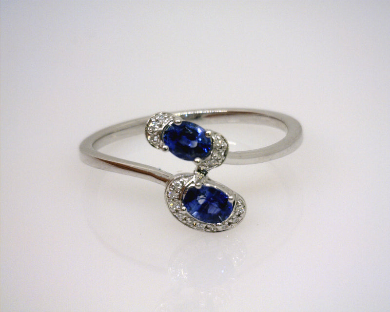 14K WG SAPPHIRE/DIAMOND RING