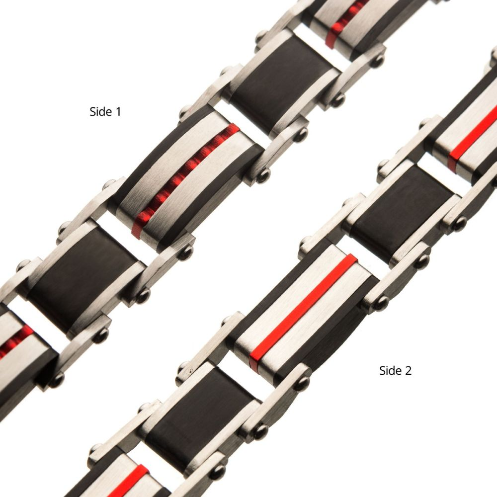 Black & Red IP Dante Link Bracelet