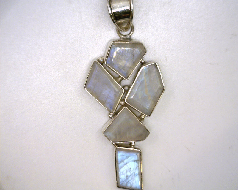 Sterling Silver Rainbow Moonstone Pendant