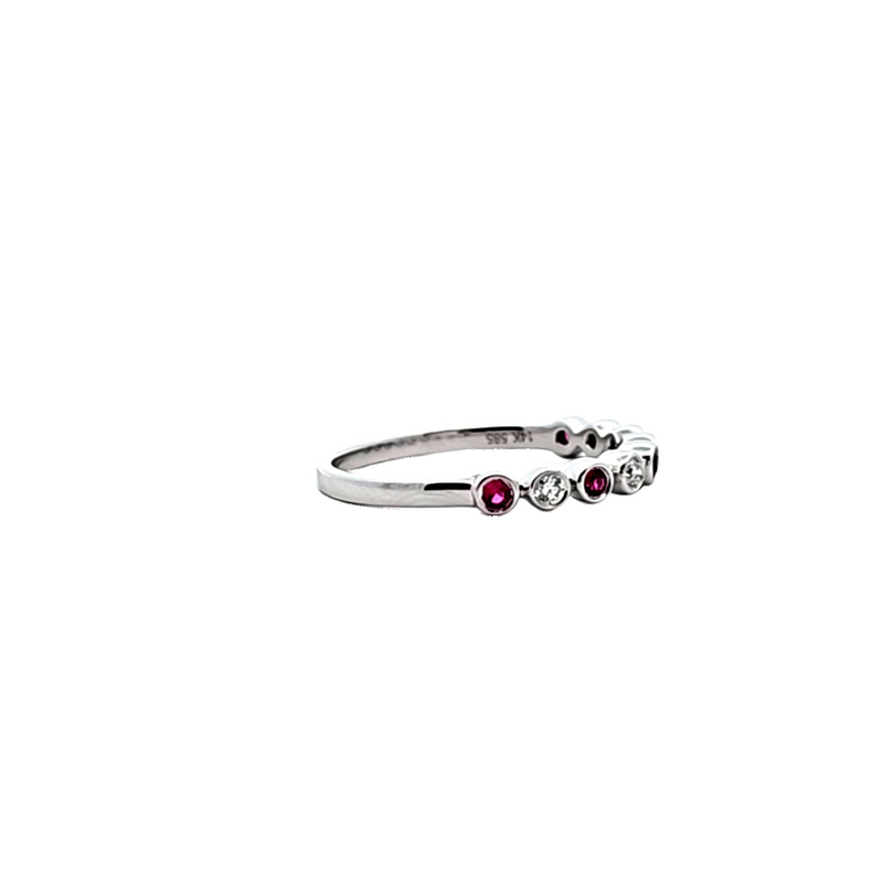 14K WG Ruby & Diamond Band