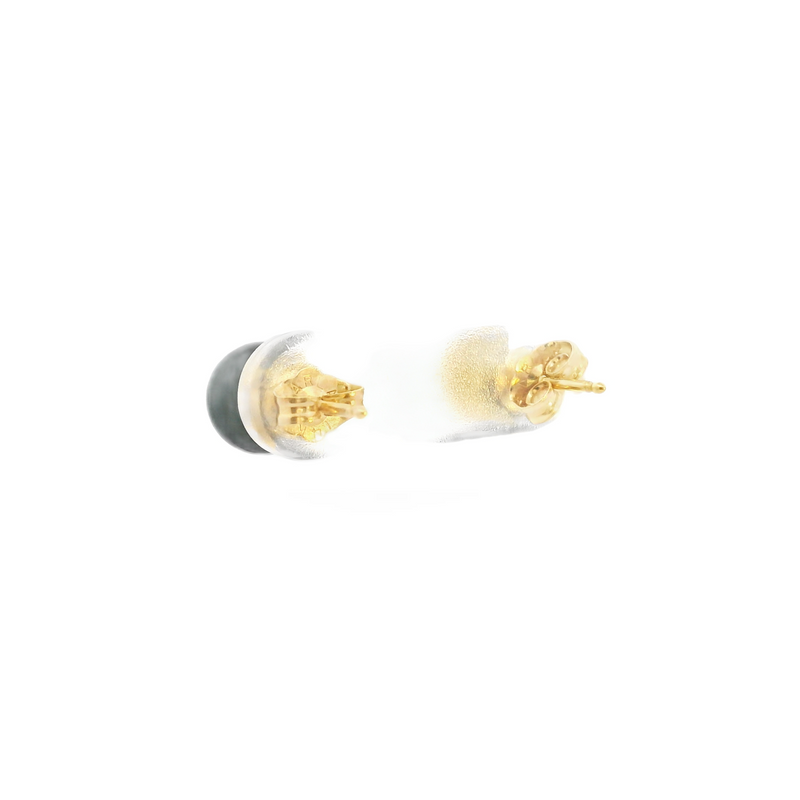 14K YG Black Onyx Stud Earrings