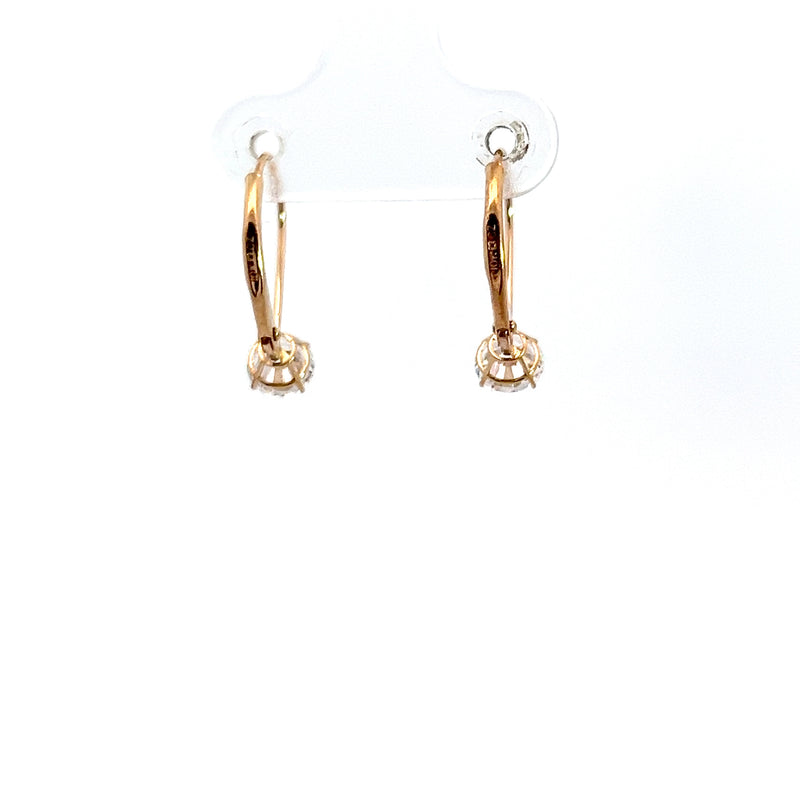 10K YG CZ Lever back Earrings