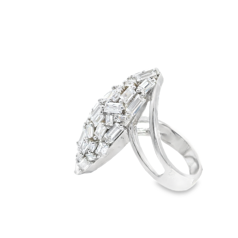 Sterling Silver CZ Wide Ring