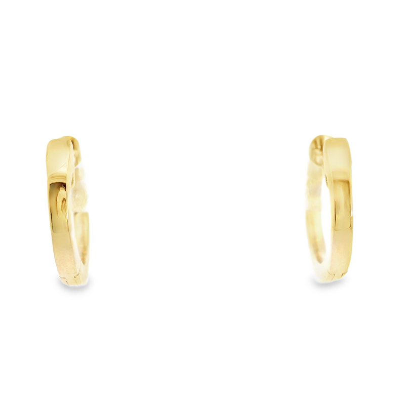 14K YG Diamond Huggie Hoop Earrings