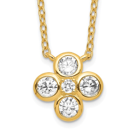 Gold Tone Clover Necklace