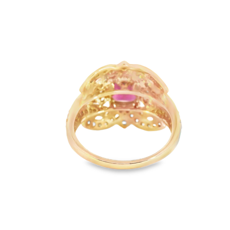 Levian 14K Rose Gold Rhodolite Garnet & Diamond Ring