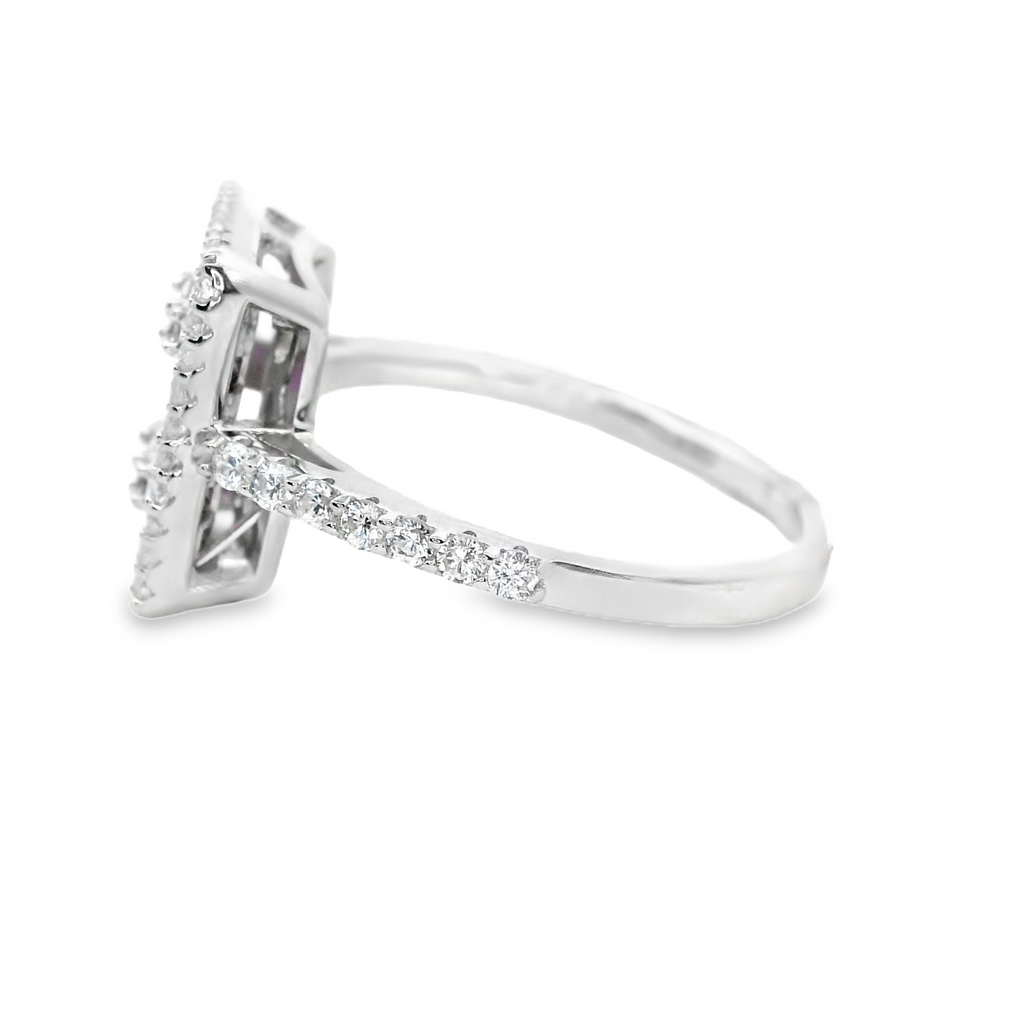 Sterling Silver Red & White CZ Ring