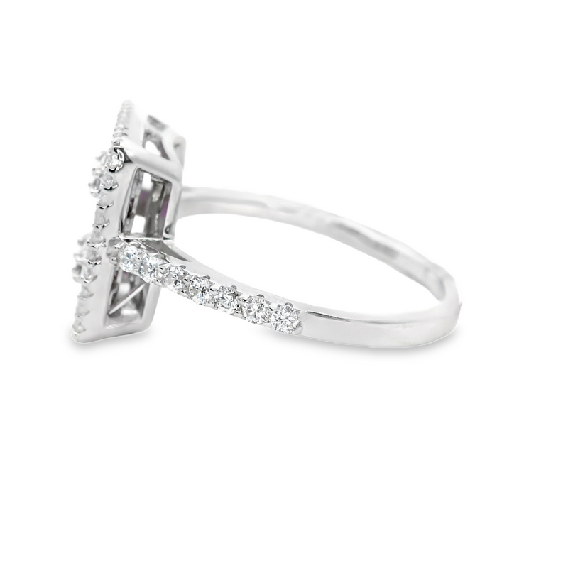 Sterling Silver Red & White CZ Ring