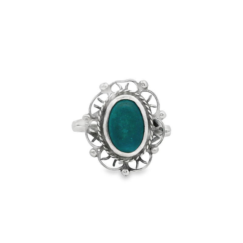 Sterling Silver Blue Stone Ring
