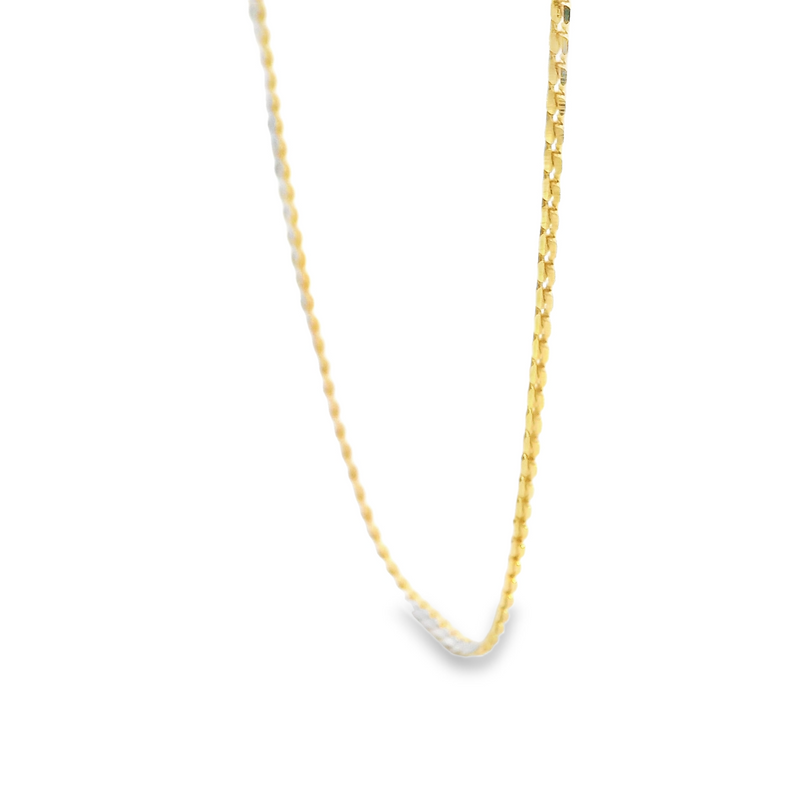 22K Two Tone Fancy Link Chain 18"