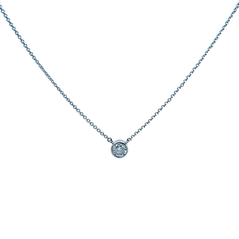 10K WG Diamond Solitaire Necklace 0.32 CT