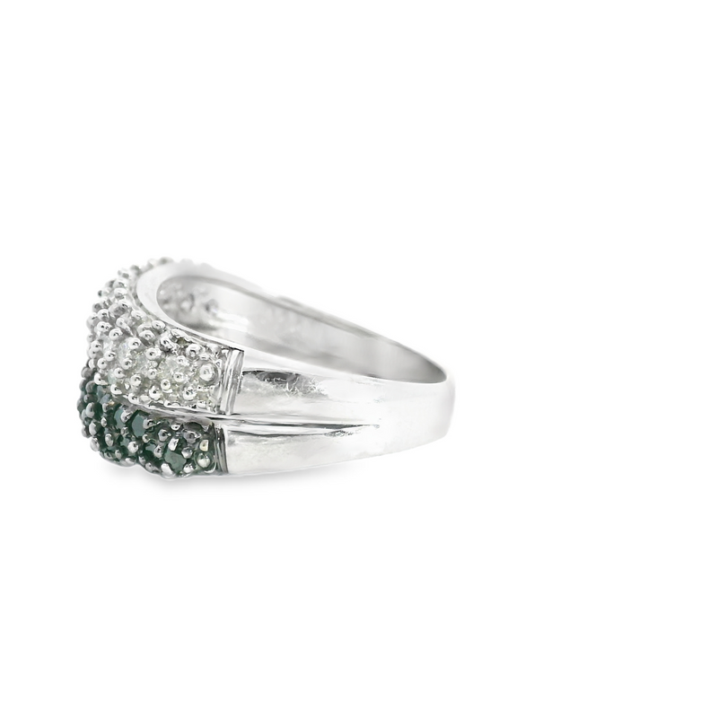 14K WG Black & White Diamond Ring