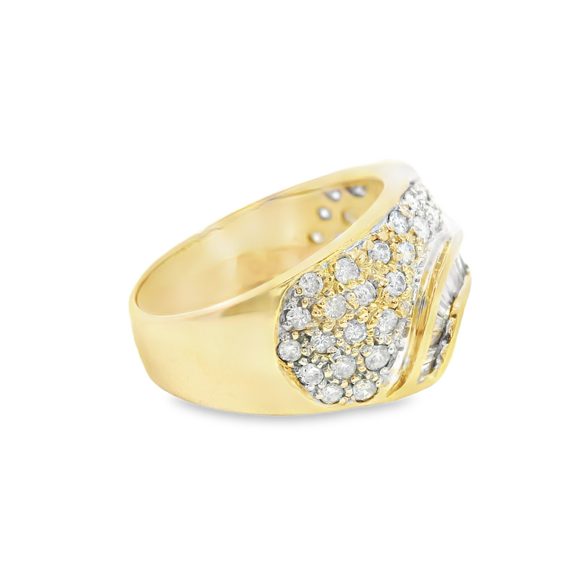 14K YG Cluster Diamond Ring
