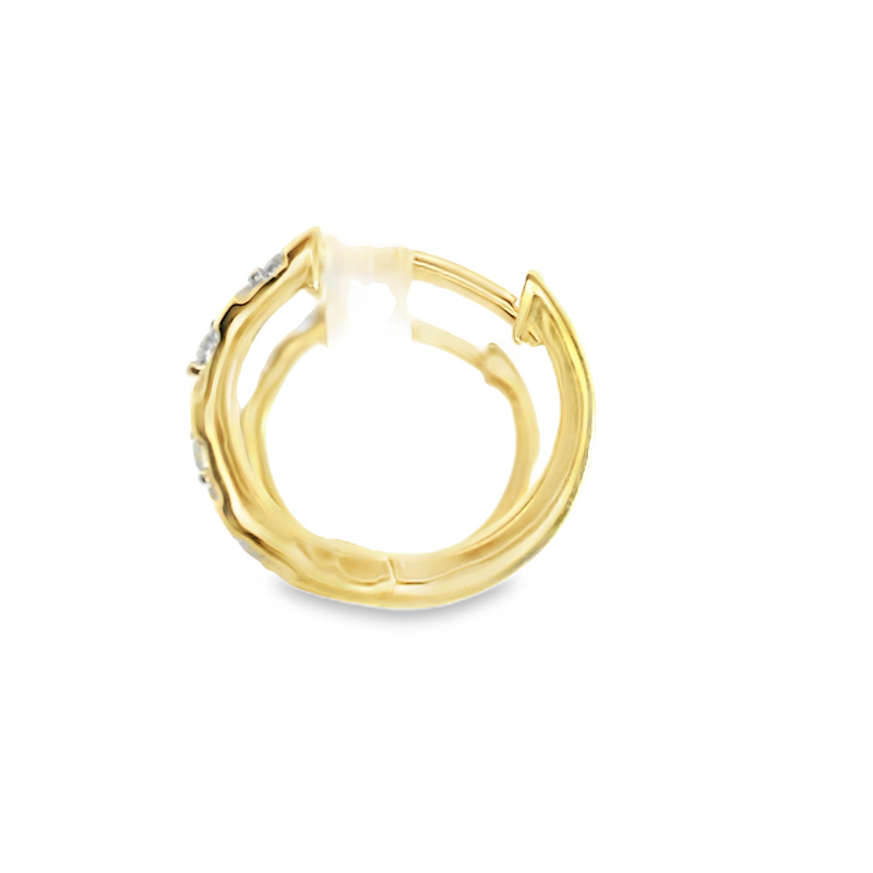 10K YG Diamond Hoop Earrings