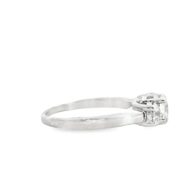 14K WG 3 Stone Diamond Ring