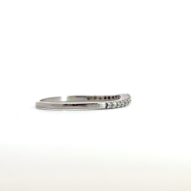 14K WG Curved Diamond Band