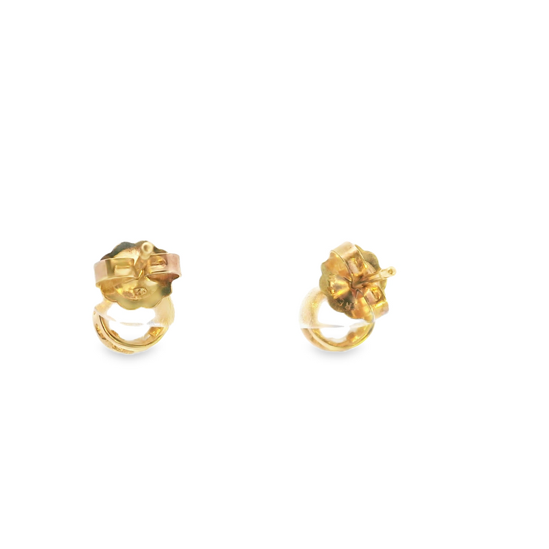 14K YG Bezel Set Diamond Stud Earrings