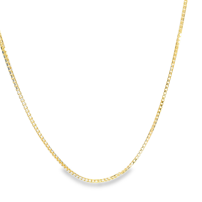 10K Two Tone Diamond Cut Box Chain 16"