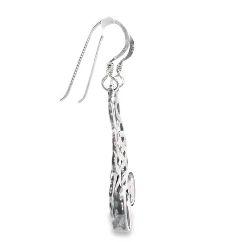 Sterling Silver Celtic Design Amethyst Earrings