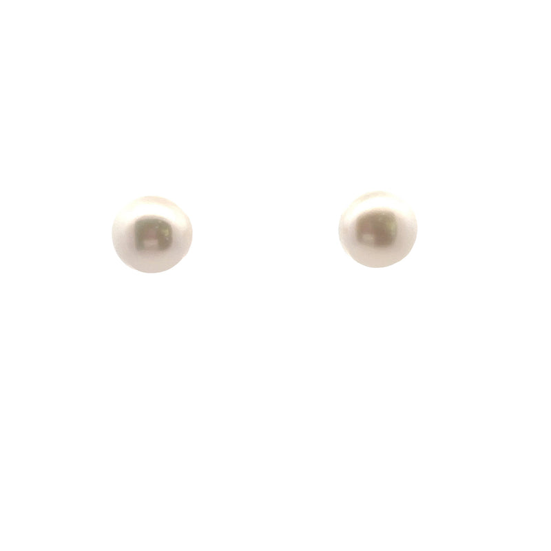 14K YG 12-12.5mm Button Pearl Earrings