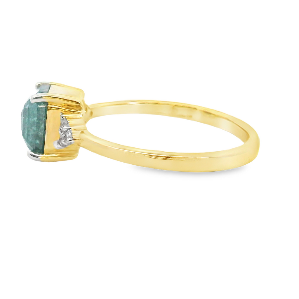14K YG Blue Salt & Pepper Diamond Ring